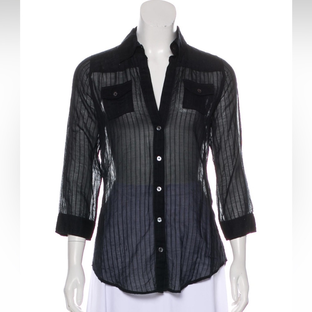 Elizabeth and James sheer button up top